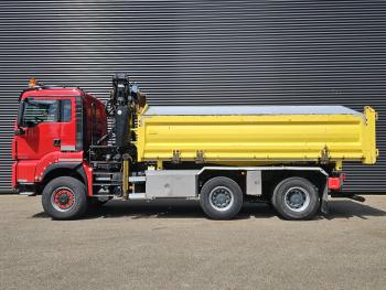 TGS 33.480 6x6 / PALFINGER Z CRANE / 2 SIDE TIPPER